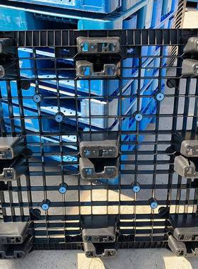 仓储货物车托盘AVS叉单面塑料卡网板字黑色格田九脚托盘