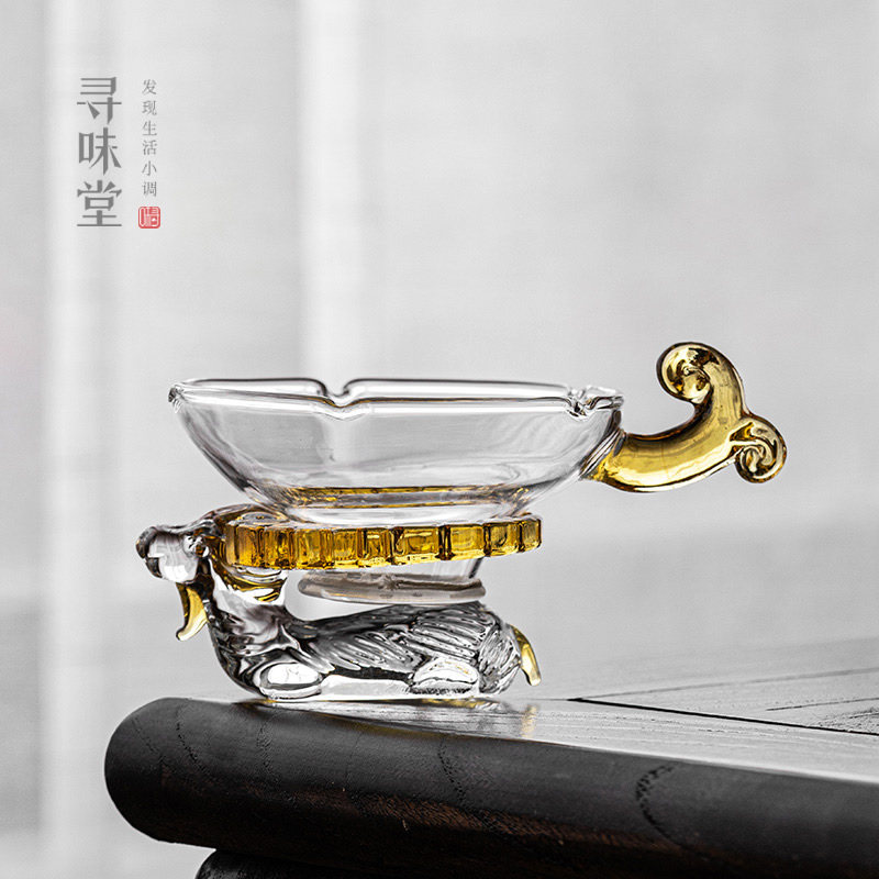 优质玻璃茶漏滤茶器茶渣过滤器创意水牛茶道配件滤网家用功夫茶