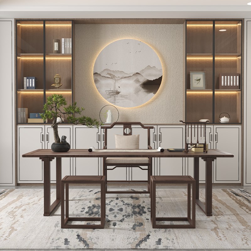 实木书桌老榆木中式简约家用书房原木画案书法写字台书画桌办公桌