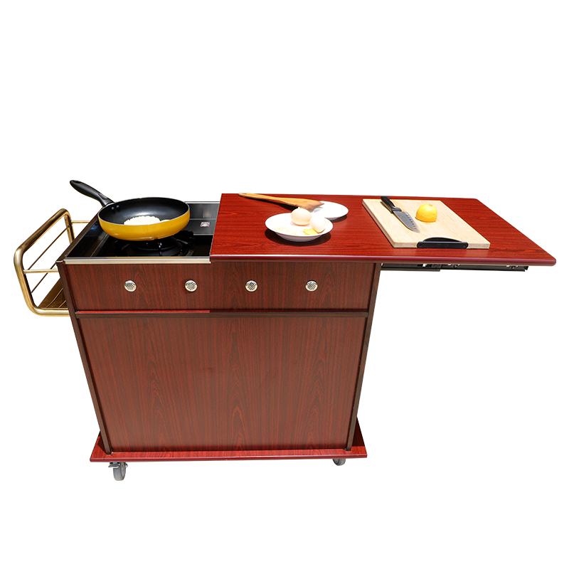 左舟卡式炉餐车 多功能移动餐车 拉合鲍鱼煮餐小推车