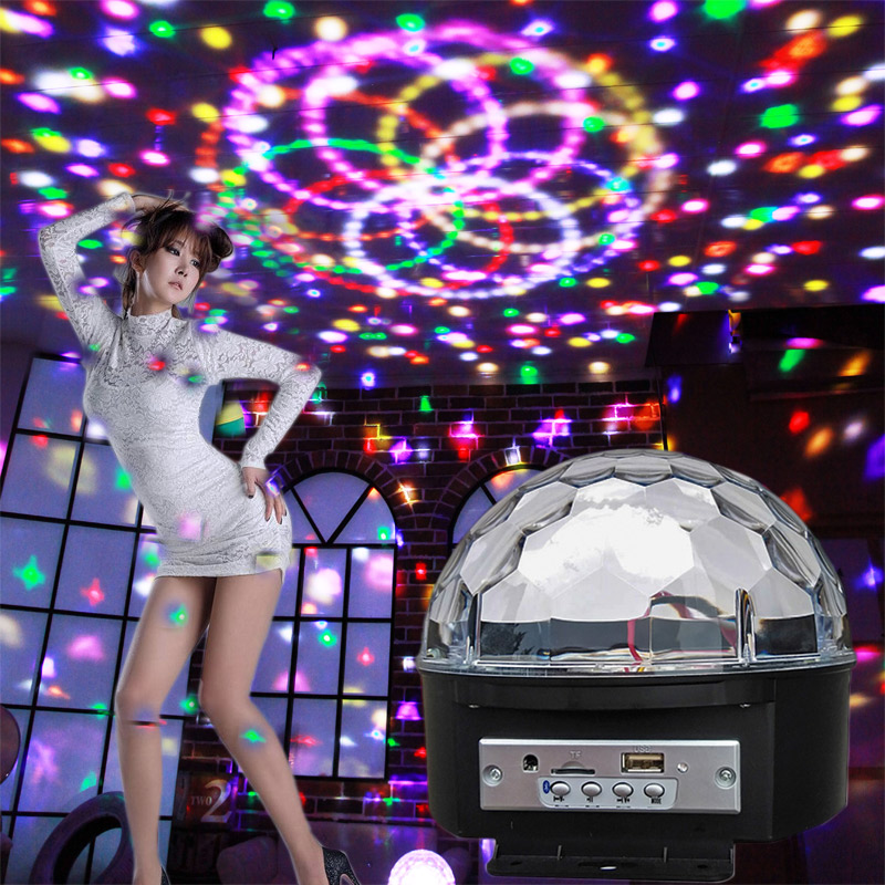 七彩舞台灯光KTV闪光灯魔球小音响酒吧舞厅旋转彩灯家用蹦迪