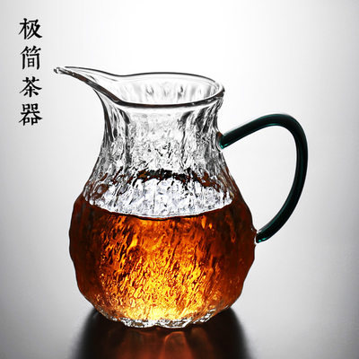 锤纹公道杯加厚玻璃耐热透明泡茶功夫茶具配件茶海分茶器大号家用