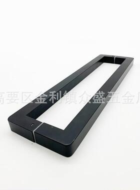 厂推家玻璃门配件粉哑黑色喷方管NYR圆角对装门手把拉手拉简约