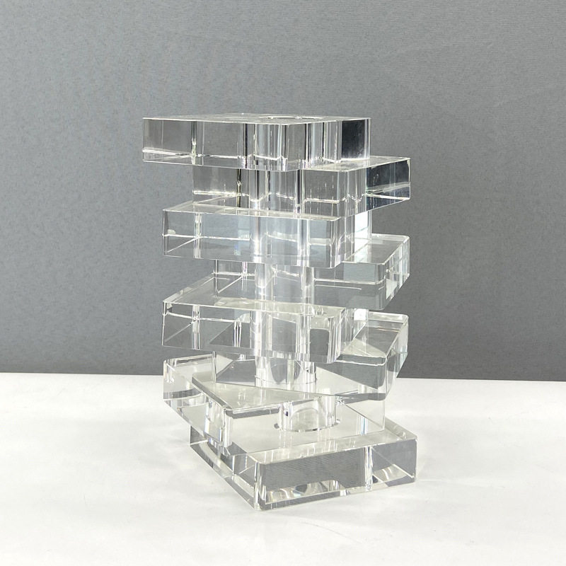 现代简约水晶花瓶摆件家居客厅花器软装饰品电视柜创意透明花插瓶