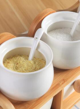 品调料架油璃瓶壶盐罐子料盒46811套装家用调味料罐玻调厨房用置物组合