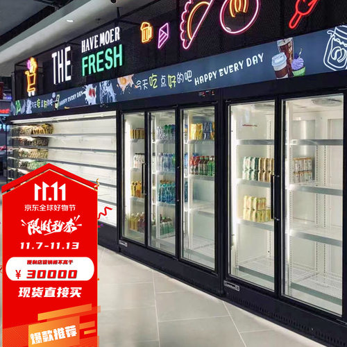 【官翻库存便利店柜】小鸭（XIAOYA）商用便利店玻璃门促销展示柜