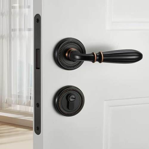 奥仕复古房门锁室卧室家用通用型NUK木门锁法式吸静音分内乐体磁