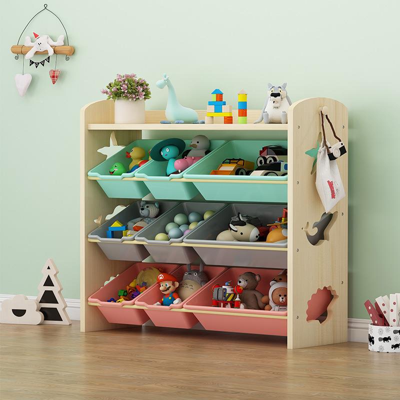 儿童玩具整理收纳架木实大容宝VKM宝置物架家用幼儿园多层架收量