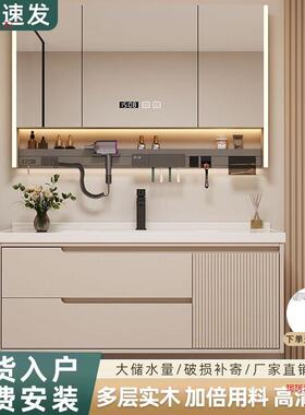 瓷吊柜木浴室柜卫生间柜地柜洗脸家用简约洗手壁池陶质一TCO体盆