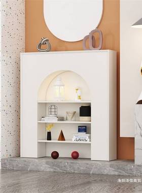 客厅装饰柜防真壁炉柜民宿简约白色装饰柜置物架陈列柜洞穴智高圆