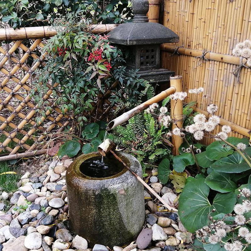 竹子水器日竹筒水循流环摆件式庭院石户竹外排竹ORX勺造景