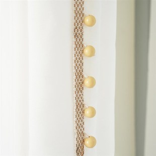 窗帘珠子原木色木头花边日系吊坠吊穗窗幔立边辅料配件拼接M 620
