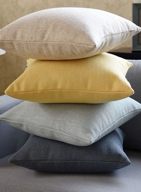 SAMS亚麻抱枕靠垫沙发靠枕客厅办公室现代简约靠背床头腰枕套含芯