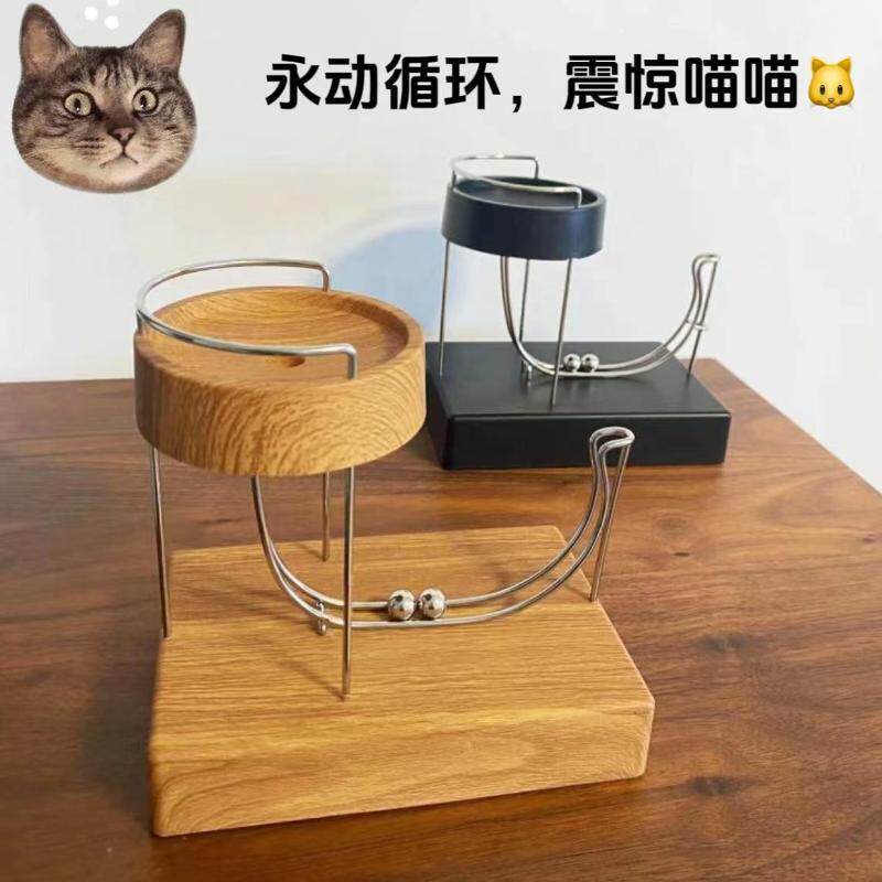 永动机动力学逗猫解压桌面艺术摆件款小球循环kinetic Art抖音款