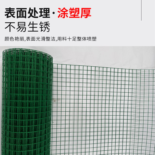 小孔铁丝网防鼠网栅栏铁网圈地围栏网养殖养鸡包塑鸡鸭兔网钢丝网