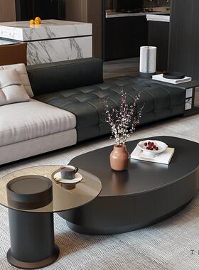 胡桃木色果茶组合轻32707奢代简约客厅家用大小户型现异形中芒几