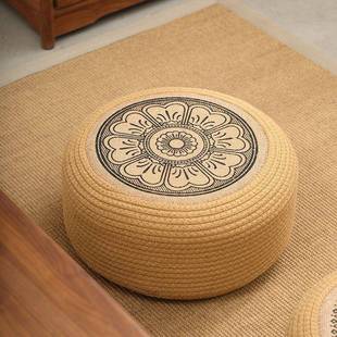 日式蒲团坐垫家窗用地上客厅榻RPP棉榻米垫子加厚飘卧室绳圆形坐