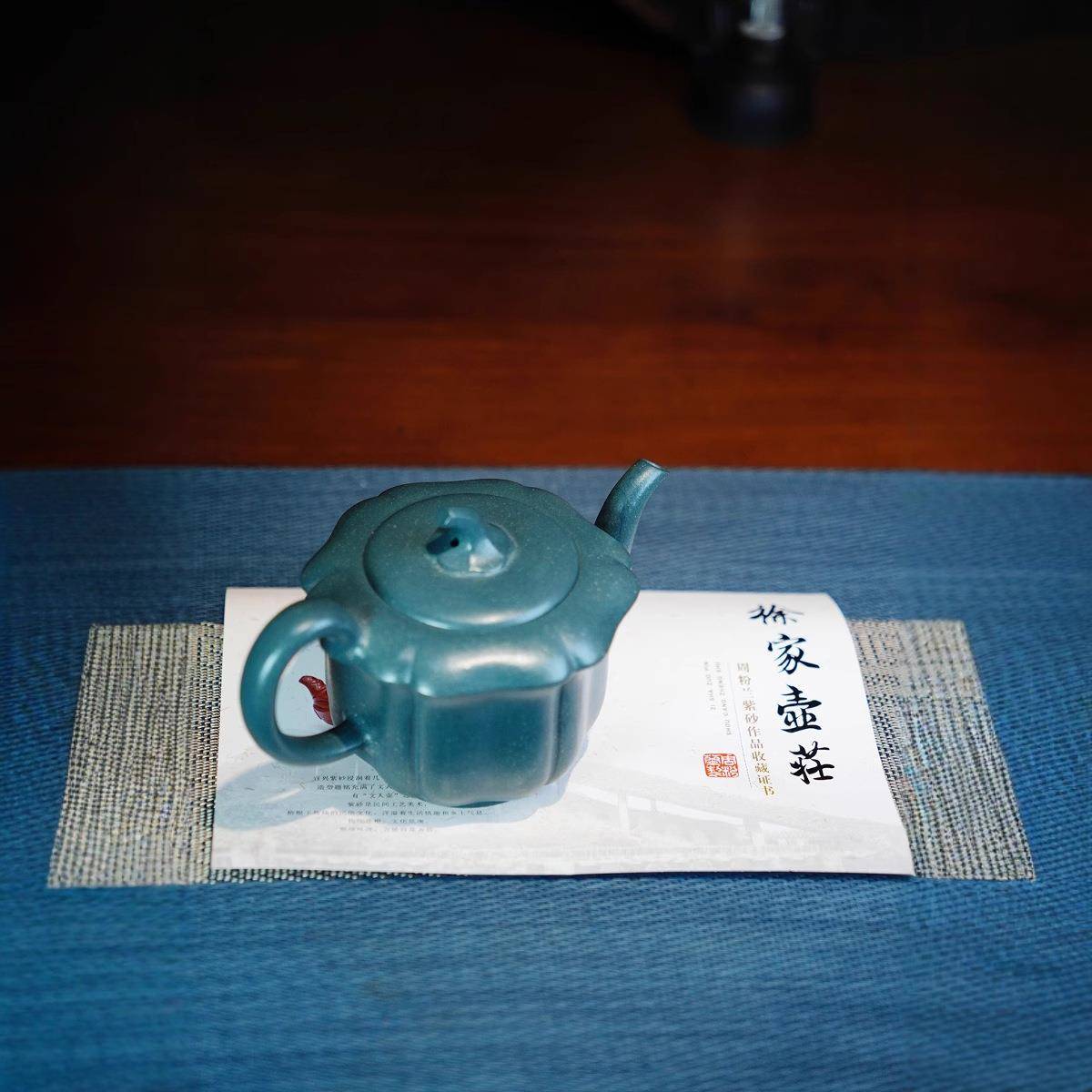 莲灯壶家用锦泡青茶壶纹原矿天泥名家具紫砂壶手工茶宜兴紫砂壶
