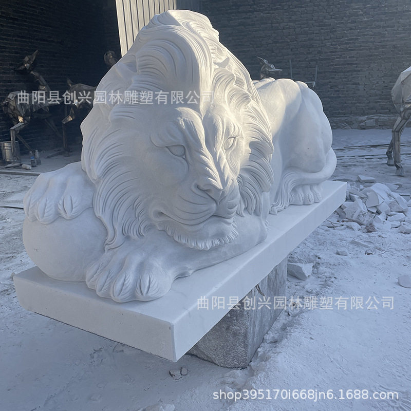 现代欧式石狮子一对户外门口石雕