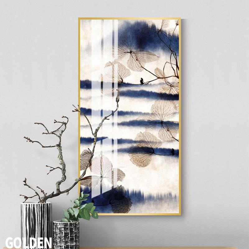 居高铝合轻奢玄关装饰画档新中式金鱼图玄关挂画竖JSC-010版家金