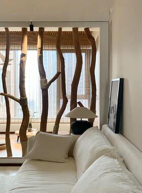 干树枝造景原木挂衣架实木IXN枯木干客厅酒店屏吊风树断隔天然装