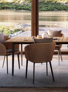 户外椅庭院别墅闲天露阳台休藤椅网红防水防晒花园桌室外tb-74491