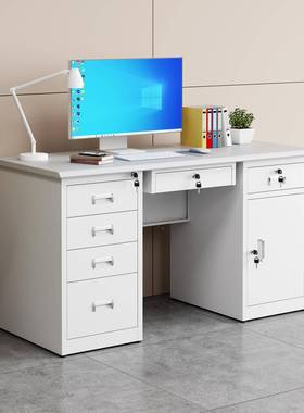 钢制办公桌办室电脑桌单人抽写ZXD51581字台医生财务工办作台铁公