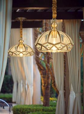 全铜户吊亭灯极简见附件。别墅用阳台灯家花园凉防水过道超亮大外