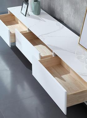 圆形大理石茶几板现代简约小户型客厅岩茶几视柜组合BHP电意创桌