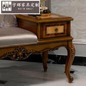 实木雕刻布艺妃家椅别墅榻欧式 躺椅布艺沙发贵ASK妃法式 奢贵华具