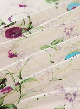 床真丝素绉缎16姆米门纯幅114M色LBM桑蚕丝面料服装品绸缎布现C货