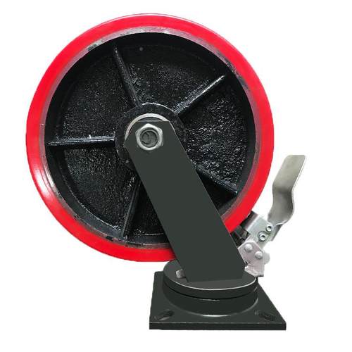 聚型氨酯重加万向脚轮工业脚轮音材质厚DSW钢制底板除承载重力强