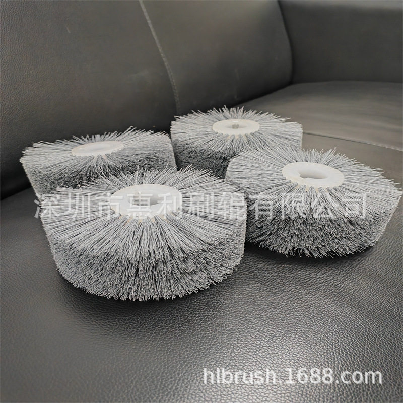 磨料丝打磨抛光毛刷轮钝化去毛刺刷轮定型机毛刷轮小型磨料丝滚刷