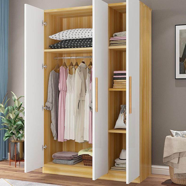 大衣柜家用卧室收纳现代简约出租房简易经济小TAM户组装木柜质衣