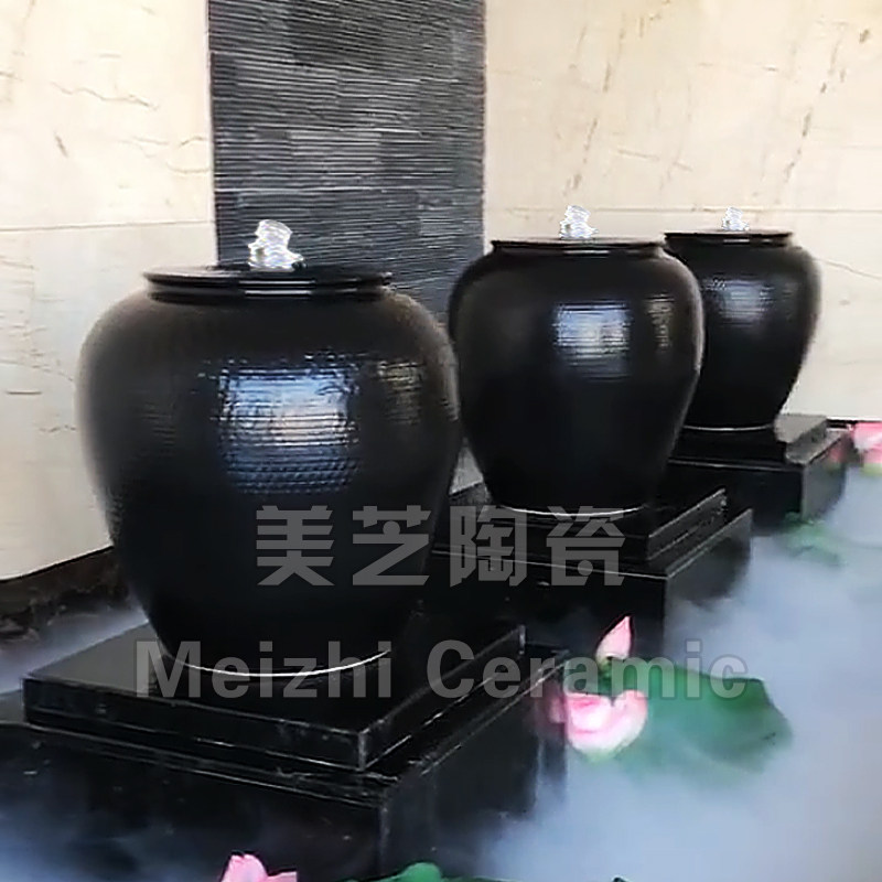 水池景观喷泉花瓶喷水陶罐循环流水罐涌泉花盆摆件叠水缸溢水坛子
