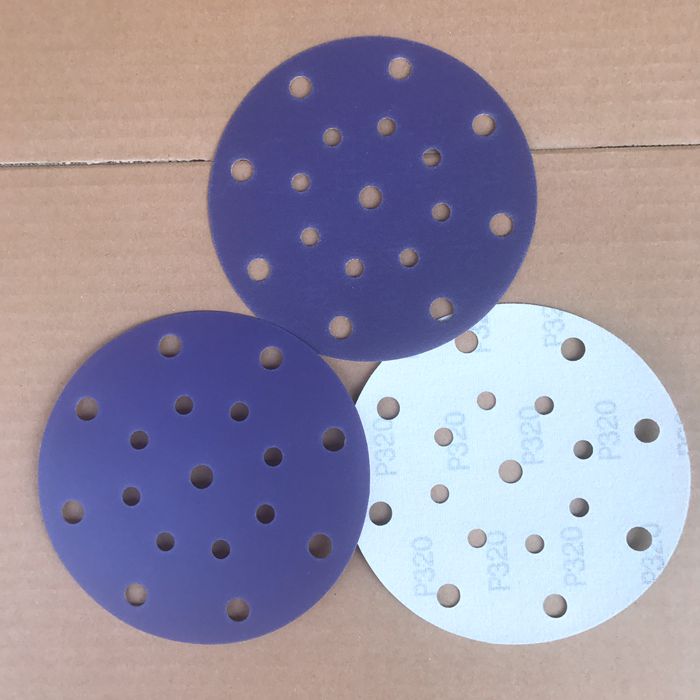 5寸孔干磨砂纸寸17孔Sber775C紫砂汽车打磨紫色陶瓷超耐磨砂纸