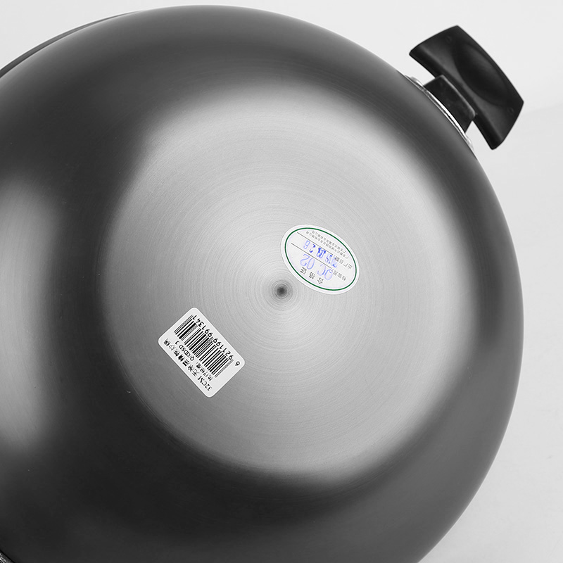 顺达炒锅玻璃盖无涂层精铁炒锅熟铁锅不生锈不易粘炒勺电磁炉通用