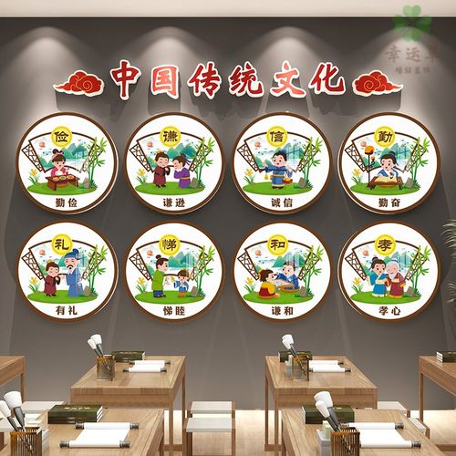 幼儿园墙面装饰传统文化墙贴环创材料主题墙成品走廊教室环境布置