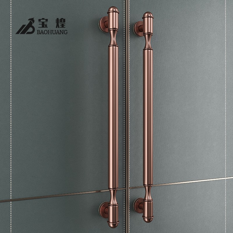 现代极简约玻璃门拉手加厚不锈钢定制酒店商铺推拉实木门把手黑色