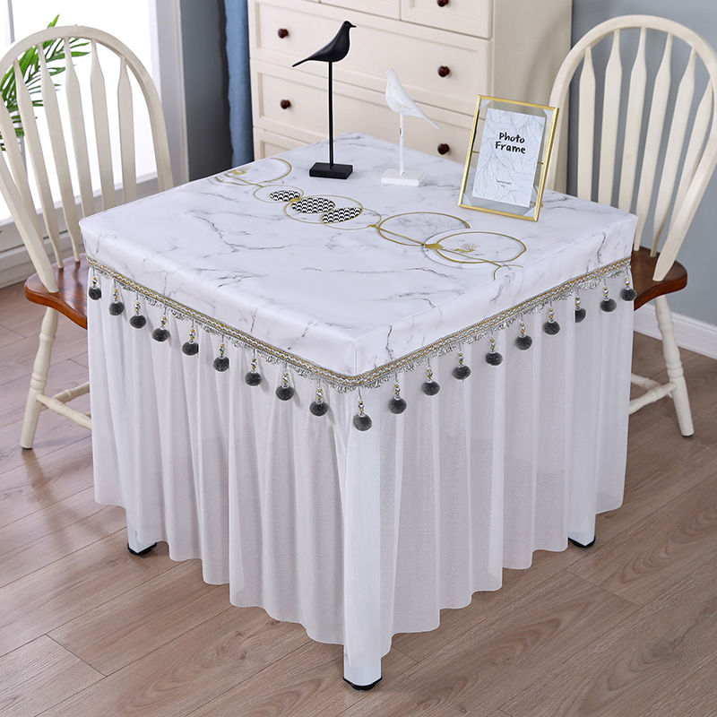 防水防油茶几桌布烤火桌罩桌布台布罩欧式布艺免洗电炉罩桌布