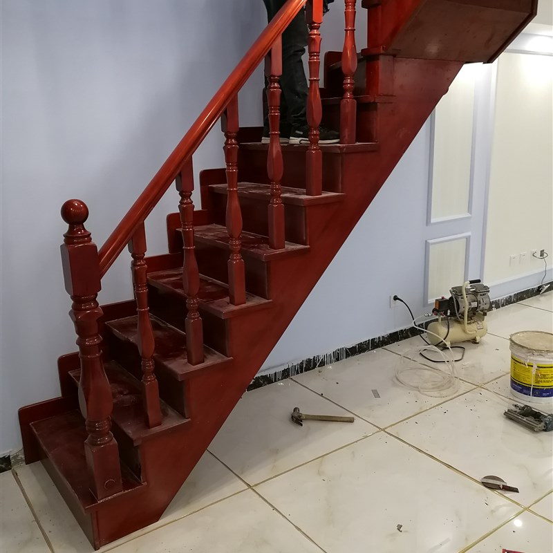 天津实木楼梯 星河华辰 扶手 实木护栏 跃层 别墅 阁楼 楼梯 定制