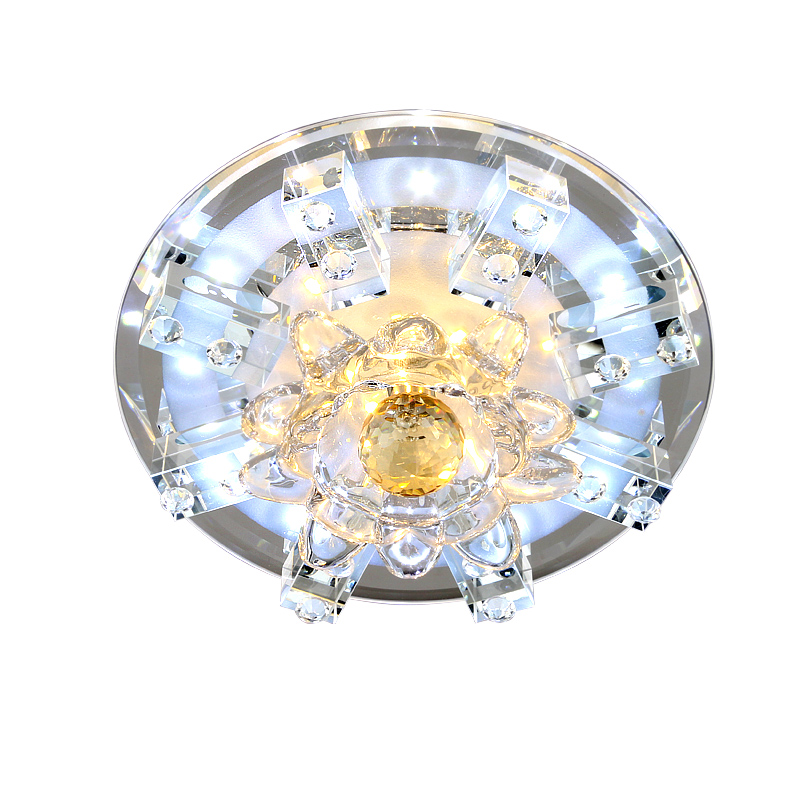 水晶过道灯走廊灯现代简约创意玄关灯led天花灯射灯圆嵌入式筒灯