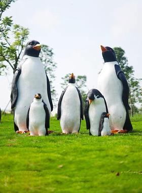 户外海钢洋主题仿真物38773雕塑园林景观花园墅别水动池玻璃企鹅