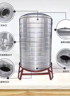 76630不锈钢楼水箱加酒4罐顶水塔太阳能立式储水桶圆形酒缸蓄水厚