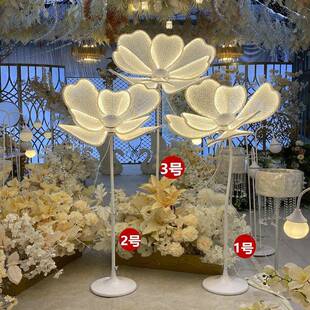 庆引路花婚礼道饰牡具大花装173丹花灯发光路婚引灯t台蕾丝花瓣路