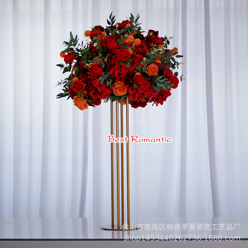 欧式婚礼主桌金色铁艺花架