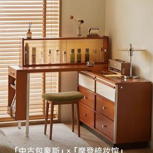 GJZ小邮差来敲门中古风木梳台斗柜妆一体户型卧实室化妆桌床尾收