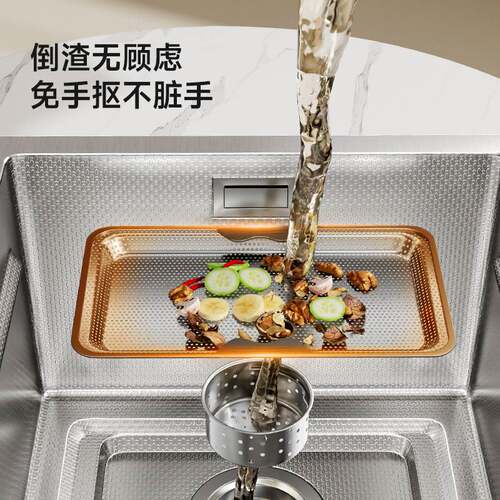 新款广东产集渣大单槽加厚盆胆SUS304不锈钢水槽家用厨房洗菜碗槽