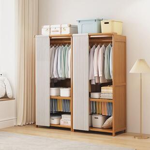 衣柜租结简易出房带遮挡帘防尘经济型室GUW实耐用卧大容量挂衣橱