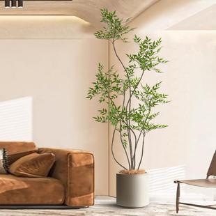 南天ZLF竹大型仿落绿植高端轻真奢室摆内客厅仿生植物地装饰花盆